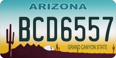 AZ license plate BCD6557