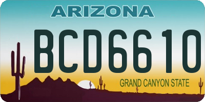 AZ license plate BCD6610