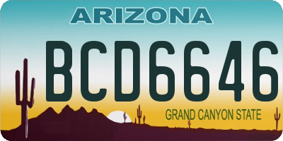 AZ license plate BCD6646