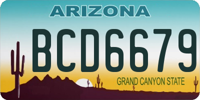 AZ license plate BCD6679