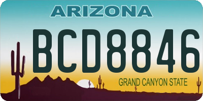 AZ license plate BCD8846