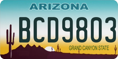 AZ license plate BCD9803