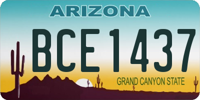 AZ license plate BCE1437