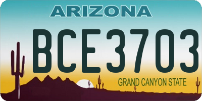 AZ license plate BCE3703