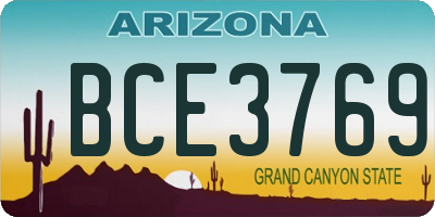 AZ license plate BCE3769