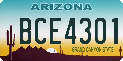 AZ license plate BCE4301