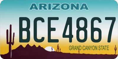 AZ license plate BCE4867