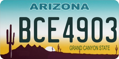 AZ license plate BCE4903