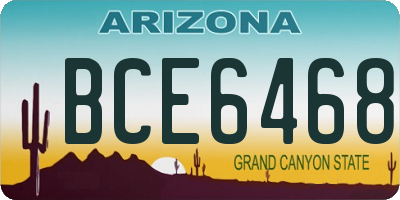 AZ license plate BCE6468