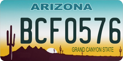 AZ license plate BCF0576