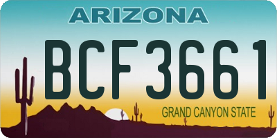 AZ license plate BCF3661