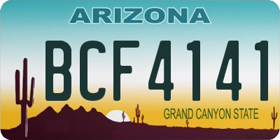 AZ license plate BCF4141