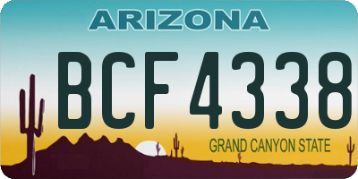 AZ license plate BCF4338