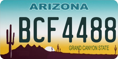 AZ license plate BCF4488