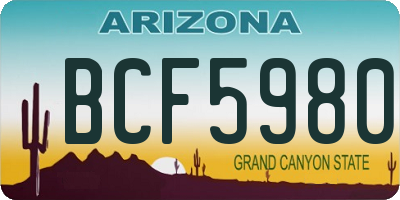 AZ license plate BCF5980