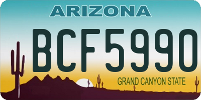 AZ license plate BCF5990