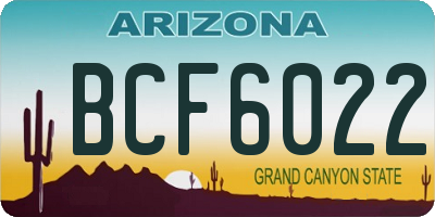 AZ license plate BCF6022