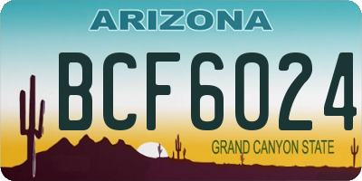 AZ license plate BCF6024