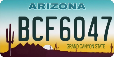 AZ license plate BCF6047