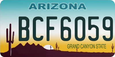 AZ license plate BCF6059