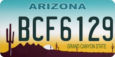 AZ license plate BCF6129