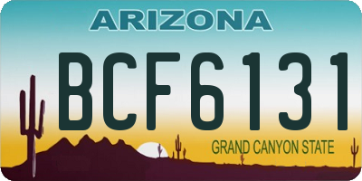 AZ license plate BCF6131