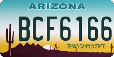 AZ license plate BCF6166