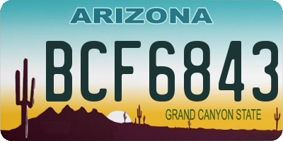 AZ license plate BCF6843