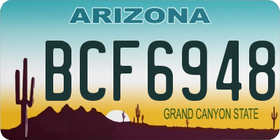 AZ license plate BCF6948