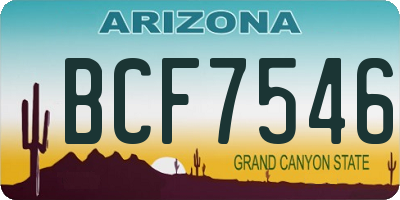 AZ license plate BCF7546