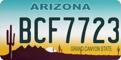 AZ license plate BCF7723