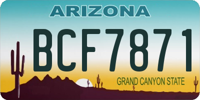 AZ license plate BCF7871