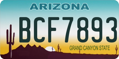 AZ license plate BCF7893