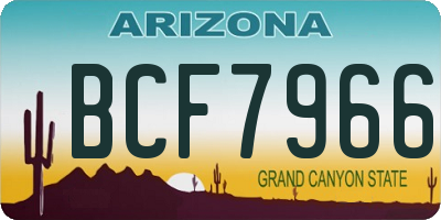 AZ license plate BCF7966