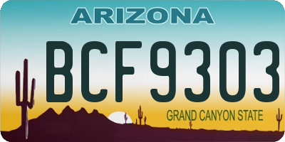 AZ license plate BCF9303