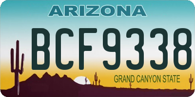 AZ license plate BCF9338