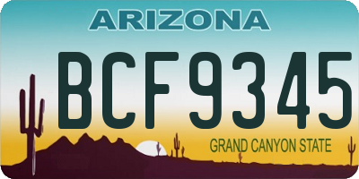 AZ license plate BCF9345