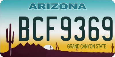 AZ license plate BCF9369