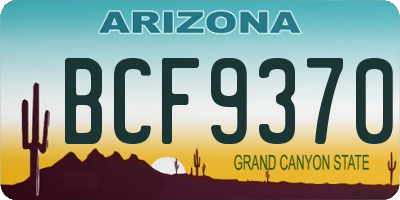 AZ license plate BCF9370