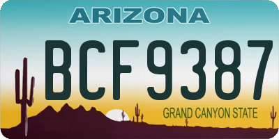 AZ license plate BCF9387