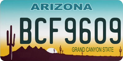 AZ license plate BCF9609