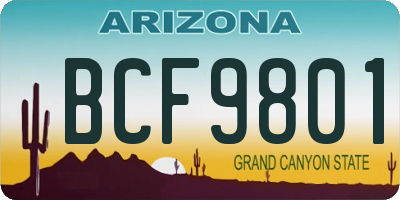 AZ license plate BCF9801