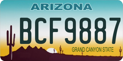 AZ license plate BCF9887