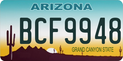 AZ license plate BCF9948