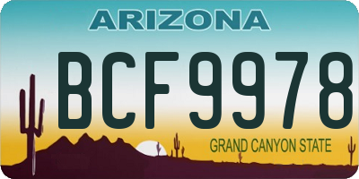 AZ license plate BCF9978