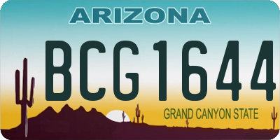 AZ license plate BCG1644