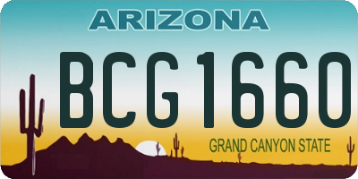 AZ license plate BCG1660