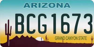 AZ license plate BCG1673