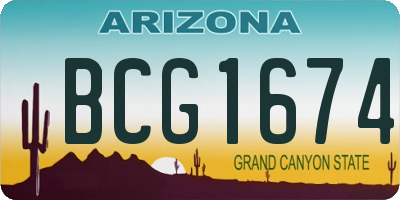 AZ license plate BCG1674