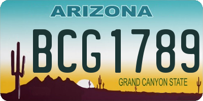 AZ license plate BCG1789